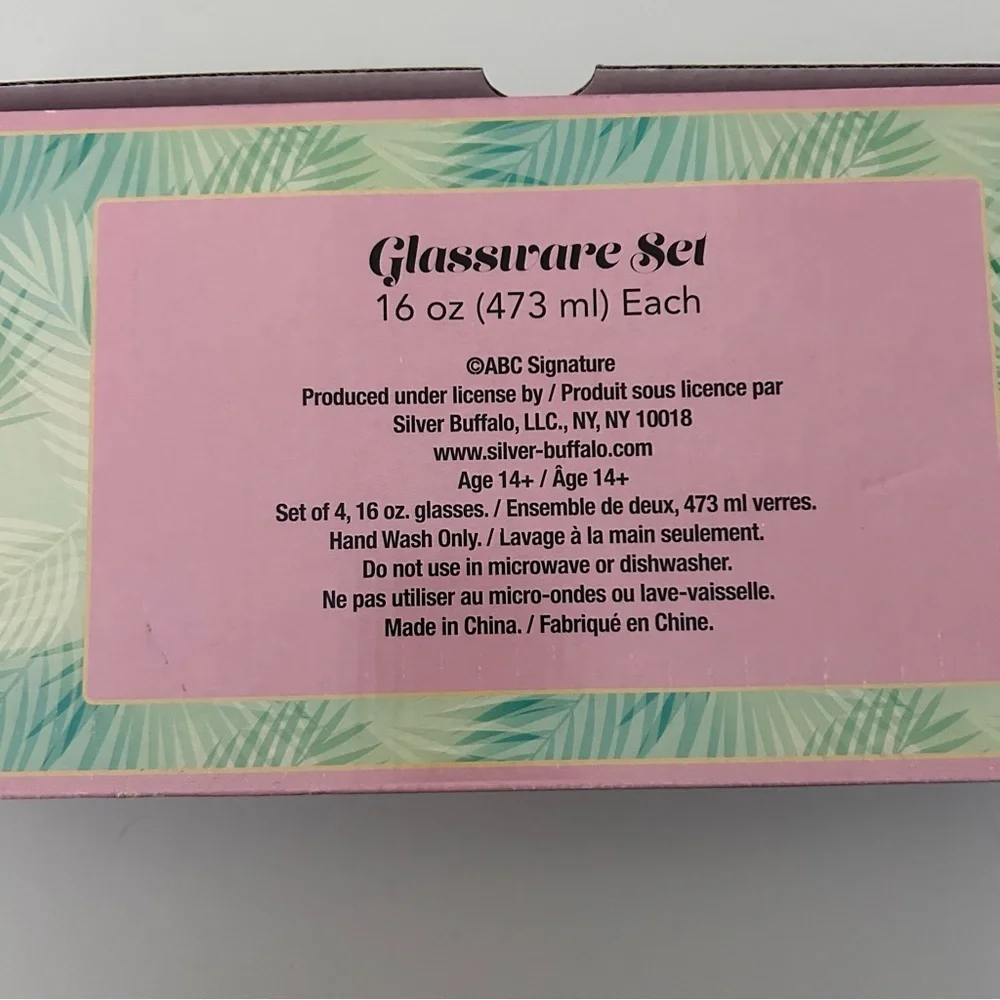 Golden Girls Silver Buffalo Holiday Glassware Set
